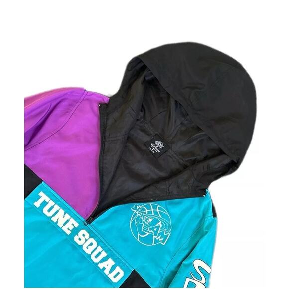 Space Jam Tune Squad Windbreaker Hoodie Men’s S Black VTG Style GVC - Picture 4 of 10